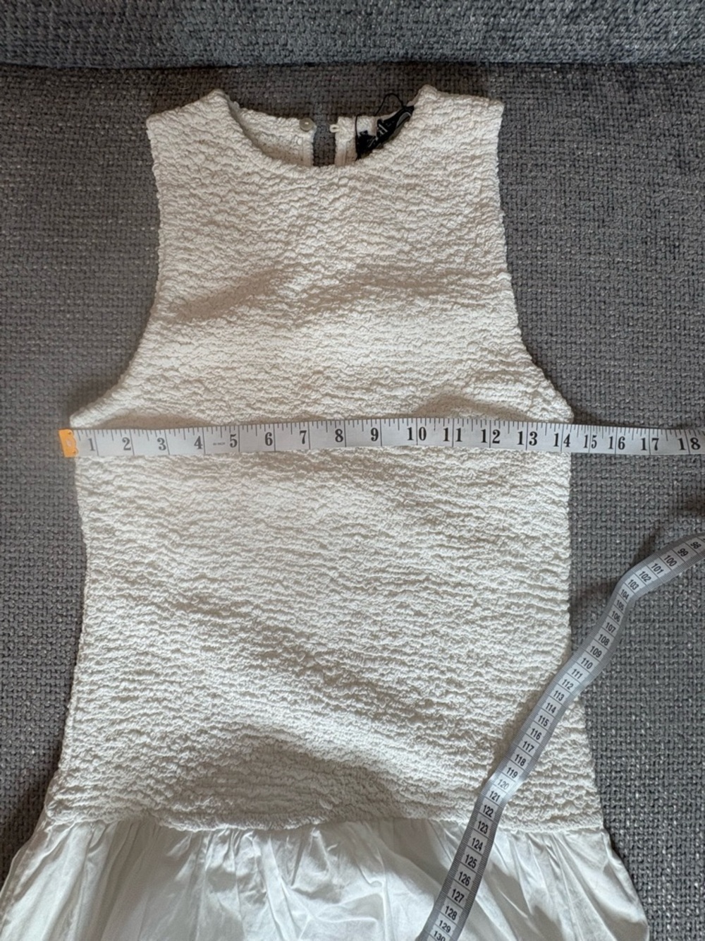 Zara White Balloon Poplin Midi Dress Sleeveless Round Neck Size Small - Picture 14 of 16